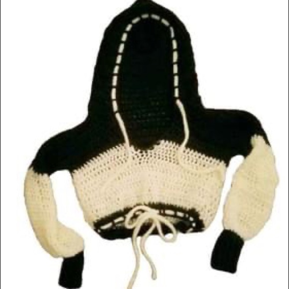 Handmade Small/Medium Crochet Hoodie Crop Top
